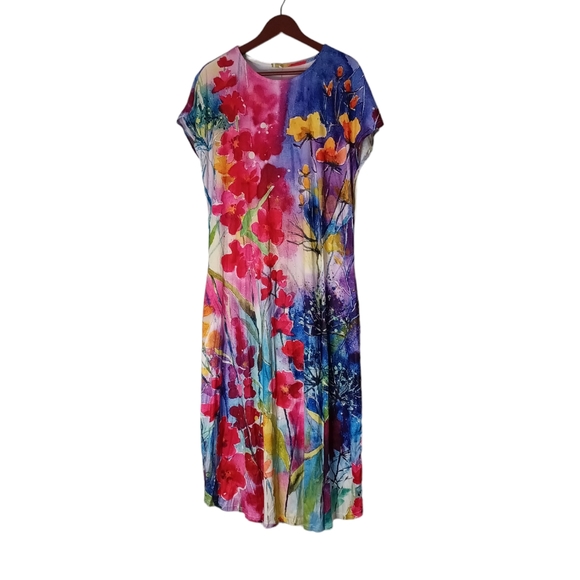 NWOT Maxi Dress Casual Floral with Pockets - Picture 3 of 8